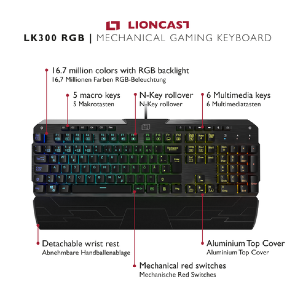 [23/07/2017] Ansicht der LK300 RGB mit Funktionsbeschreibung.