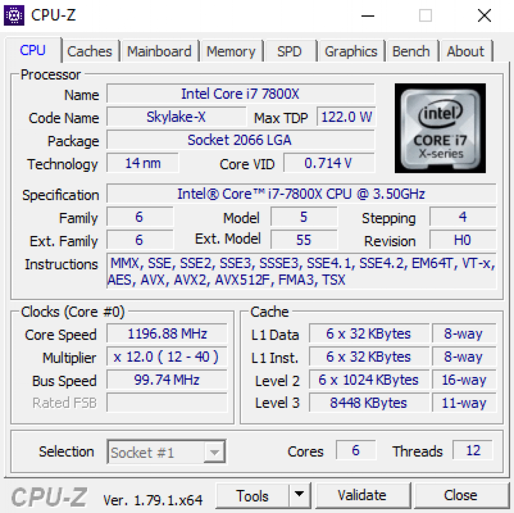 [10/07/2017] Core i7-7800X Retail