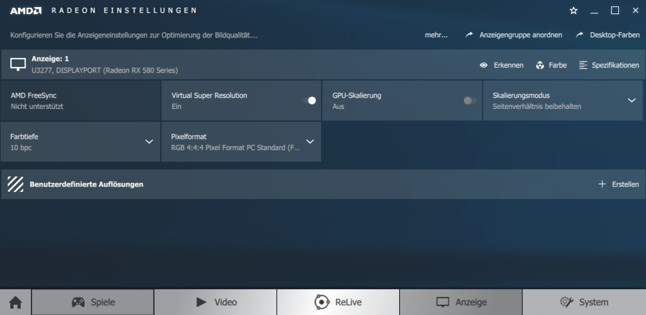 [26/07/2017] Neu in Radeon Software 17.7.2: Radeon Settings - Farbtiefe und Pixelformat