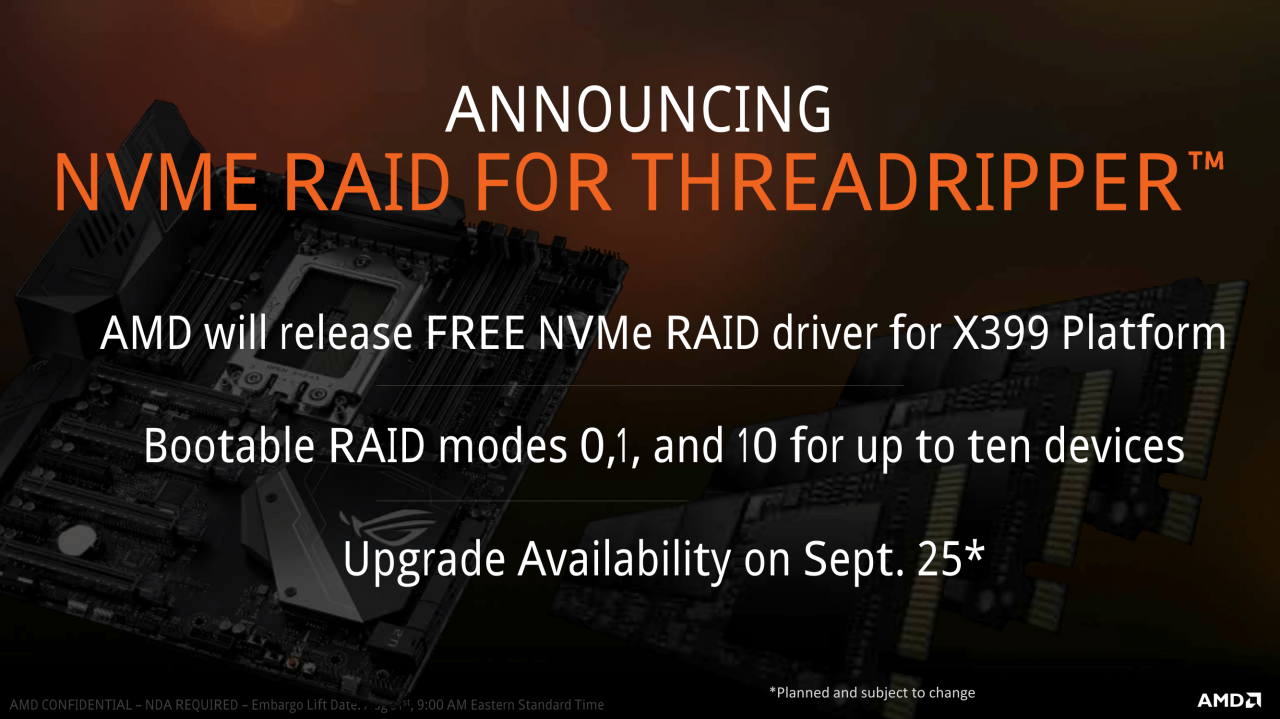 [31/08/2017] AMD Ryzen Threadripper: NVMe-RAIDs ab Ende September möglich [Update]