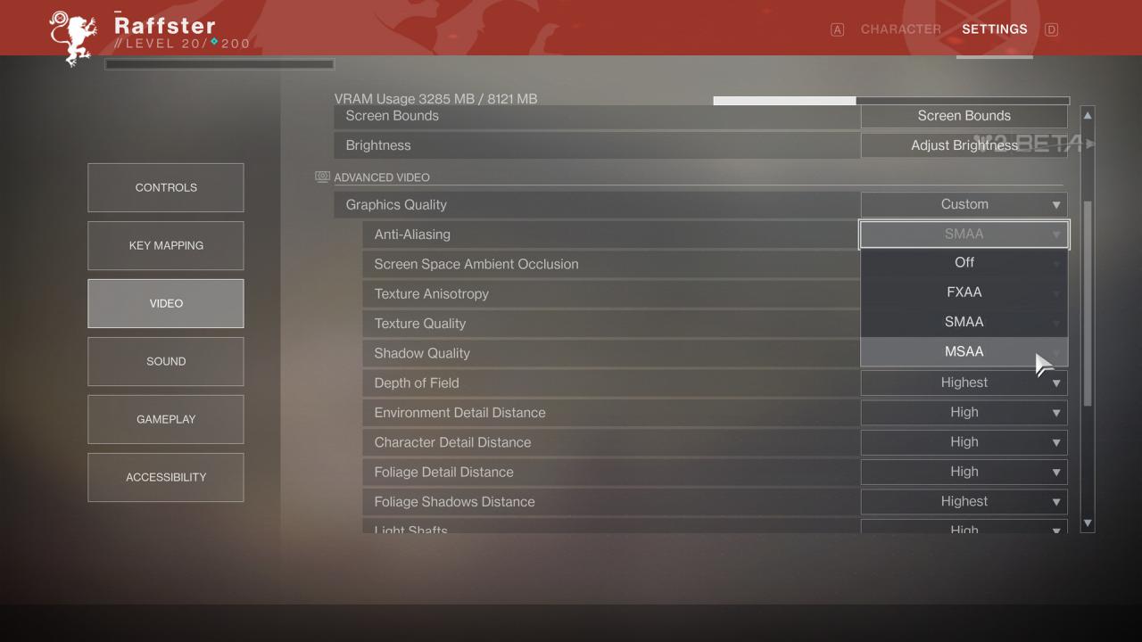 [29/08/2017] Destiny 2 BETA: Grafikmenü 3
