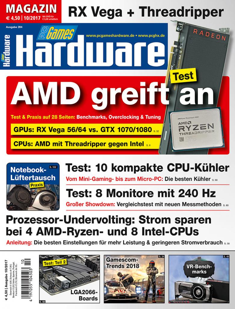 [30/08/2017] PC Games Hardware #204 Ausgabe 10-2017: Cover Magazin
