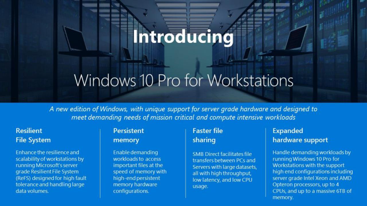 [11/08/2017] Windows 10 Pro for Workstations: Neue Version bringt Server-Features für Workstation-PCs (1)