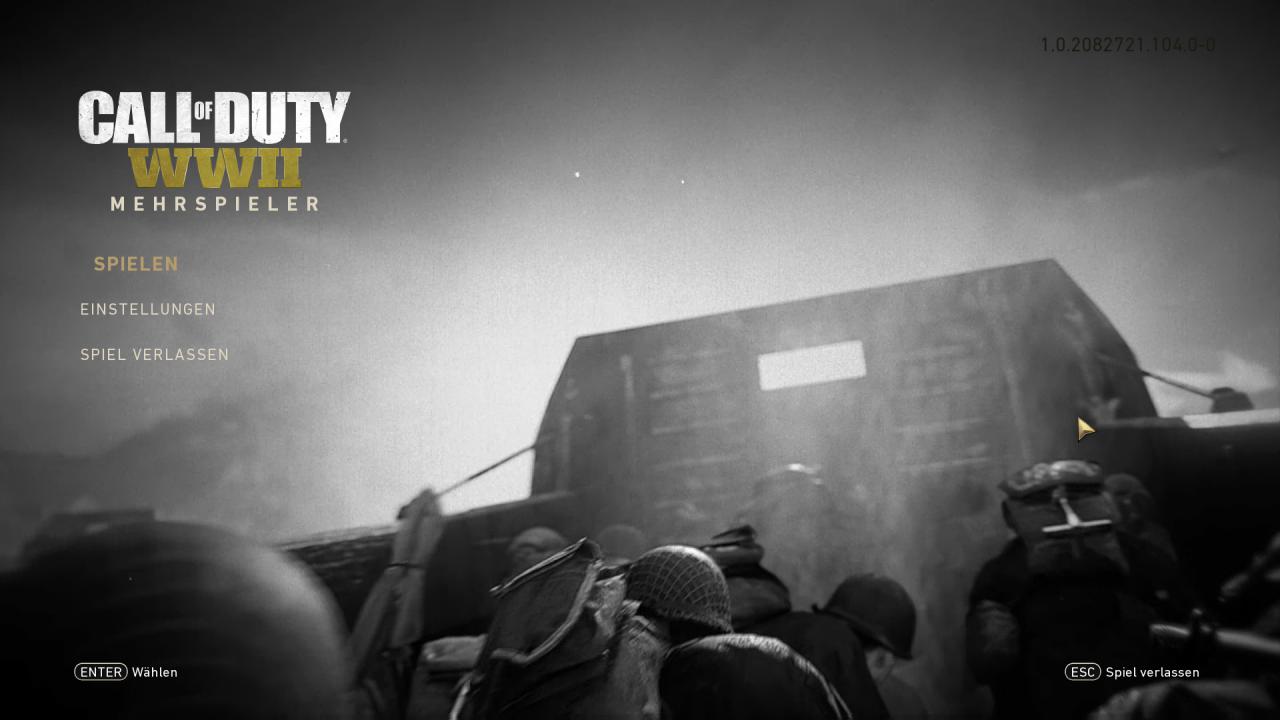 [29/09/2017] Call of Duty WW2 Open Beta Hauptmenü