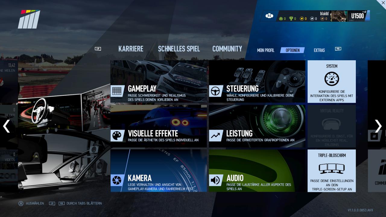 [18/09/2017] Project Cars 2 - Hauptmenü