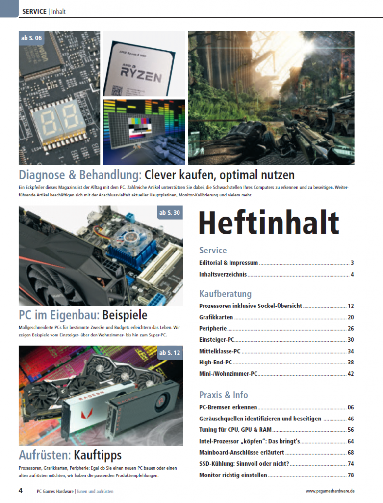 [22/09/2017] PCGH-Sonderheft der beste PC für 2018: Inhalt