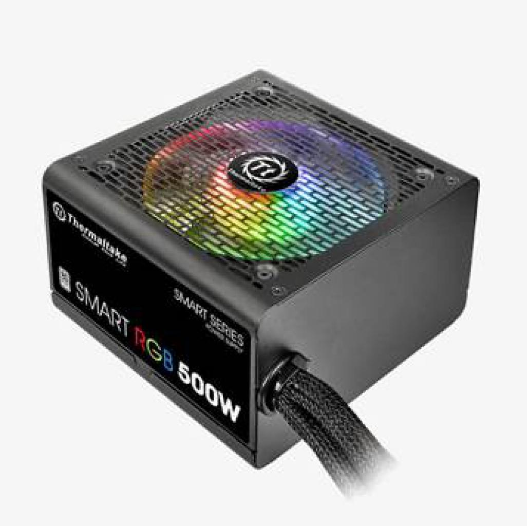 [25/09/2017] Thermaltake Smart RGB 500W: Bei Spannungswandlern ist Beleuchtung eher Nebensache, bunte Frohnaturen oder Besitzer eines Glas-Cases werden sich aber freuen. Per Knopfdruck lassen sich 256 Farben durchwechseln, dauerhaft zum Leuchten oder Pulsieren bringen. Das Single-Rail-Netzteil ist mit 420W Nominalleistung auf der 12-Volt-Schiene ideal für Gaming-Systeme im Einsteigerbereich geeignet.&nbsp;
