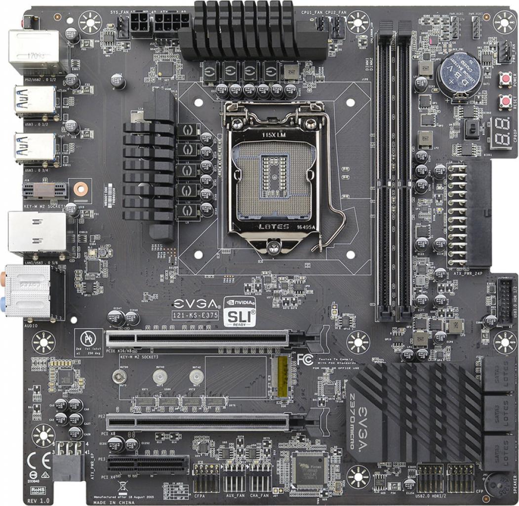 [09/10/2017] Das EVGA Z370 Micro ist ein mATX-Mainboard.