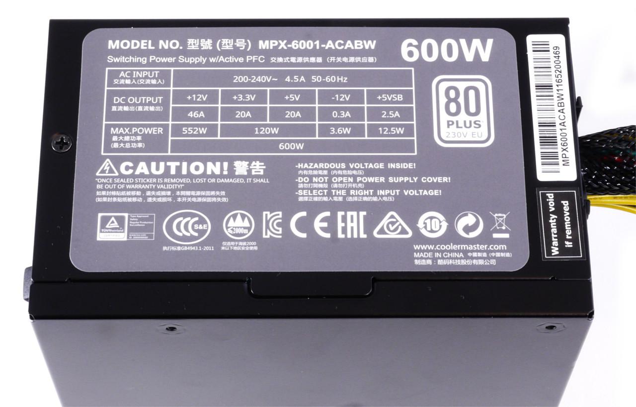 [14/10/2017] Cooler Master MasterWatt Lite 600W (2)