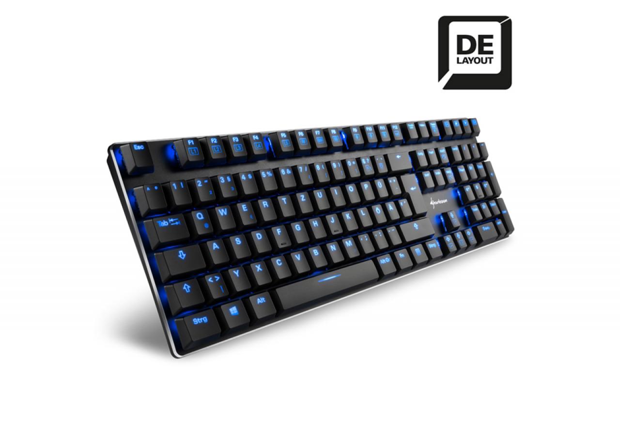 [06/10/2017] Sharkoon bietet eine neue, sehr flache, mechanische Tastatur an.