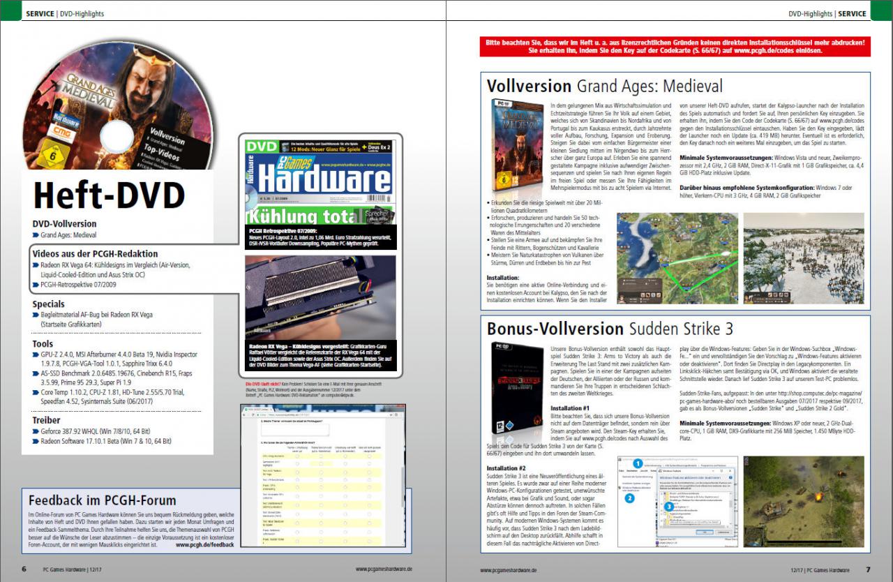[23/10/2017] DVD-Inhalt PC Games Hardware #206 Ausgabe 12-2017