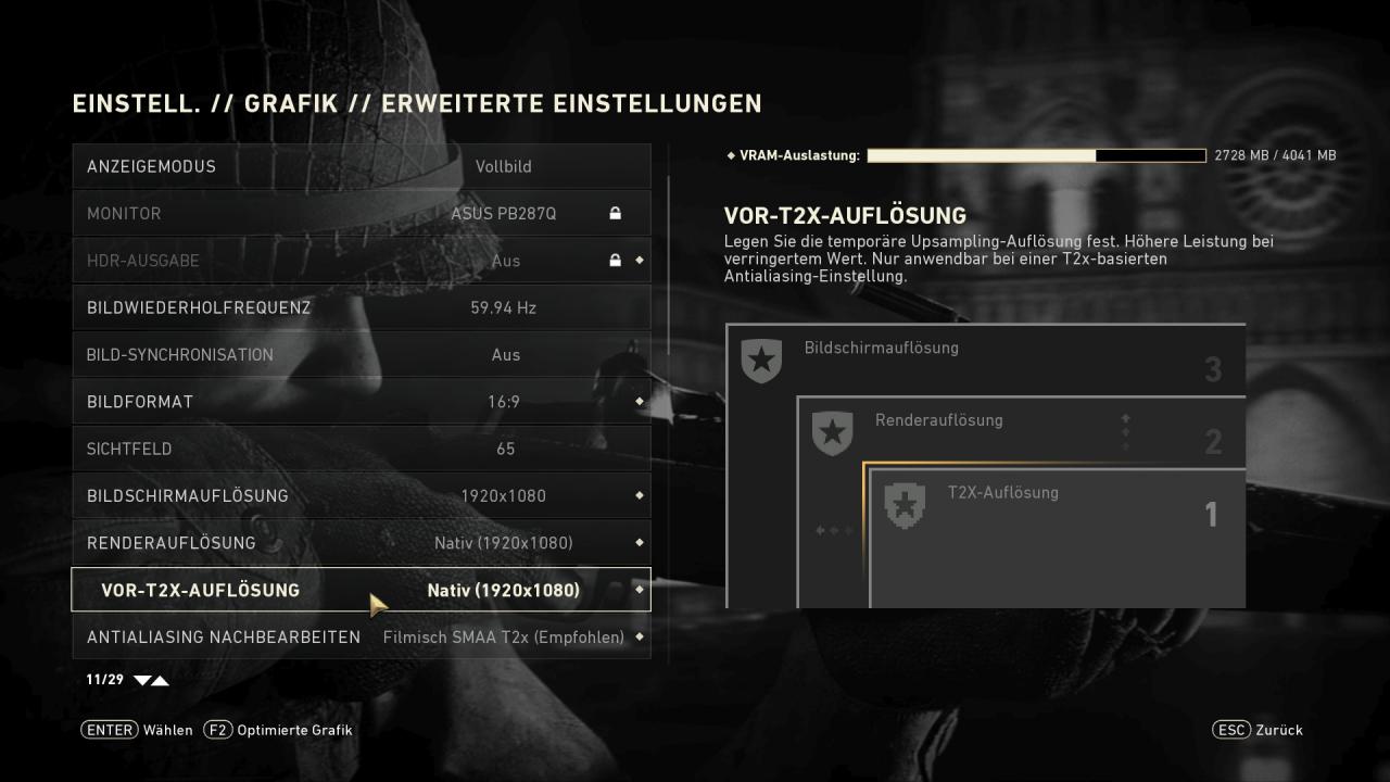 Call of Duty WW2 - Optionen - 01 - Grafik Erweitert