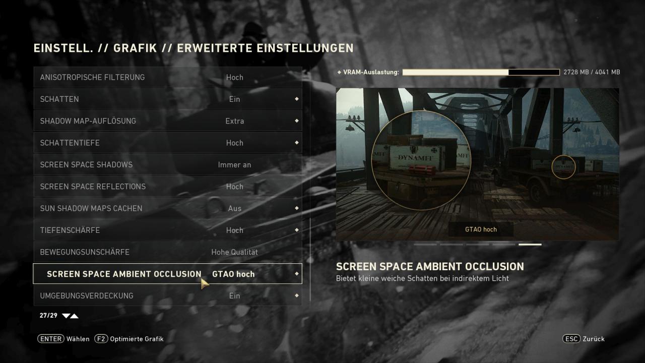 Call of Duty WW2 - Optionen - 03 - Grafik Erweitert