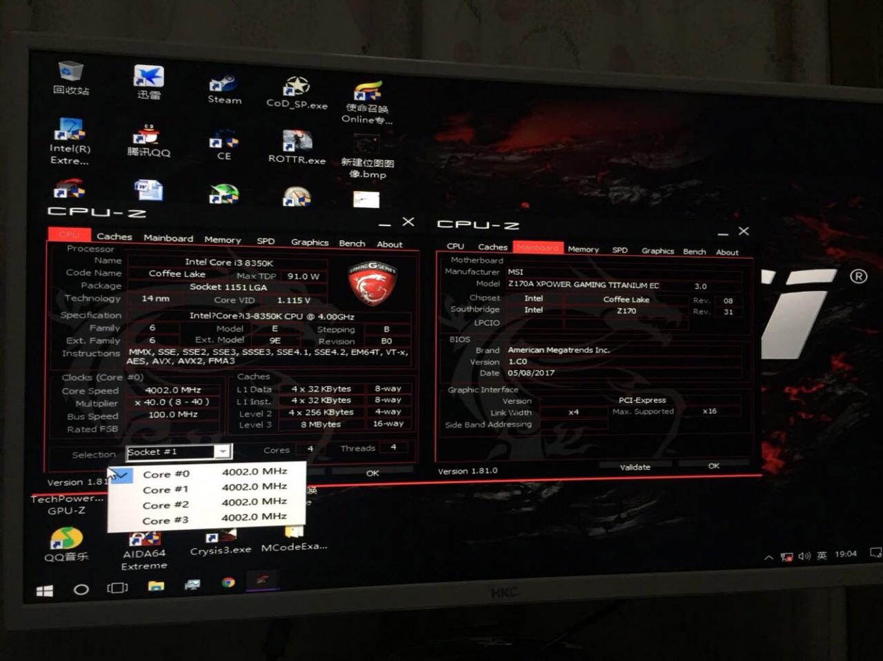 [04/12/2017] Core i3-8350K: Coffee Lake dank Modifikation funktionsfähig auf Z170 (3)