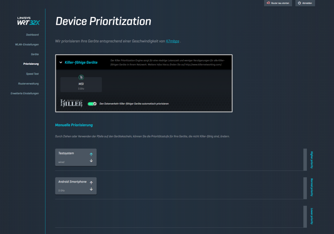 [01/12/2017] Linksys WRT32X im Test: Was leistet ein Router mit Killer Engine für 300 Euro? (5)