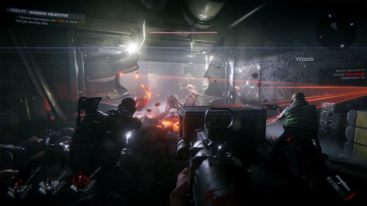 [19/01/2018] GTFO: Von den Machern von Payday kommt nun ein Koop-Erlebnis, wie man es sonst nur von Left for Dead kennnt. In GTFO (Get The Fuck Out) erkunden insgesamt vier Spieler gemeinsam ein unterirdisches Tunnelsystem, lösen Rätsel und behaupten sich gegen Horden von Kreaturen, die allemal aus der Feder von H.R. Giger (Alien) stammen könnten. Fokus legt das Entwicklerstudio 10 Chambers Collective in GTFO auf Zusammenarbeit, Koordination und Kommunikation. Übrigens: Die Geschichte wurde von Adam Gascoine geschrieben, der für DOOM und The Last Of Us verantwortlich ist – einen Storylosen Left 4 Dead Klon brauchen wir also nicht zu erwarten. Release: Irgendwann 2018 für PC, PS4. Trailer 