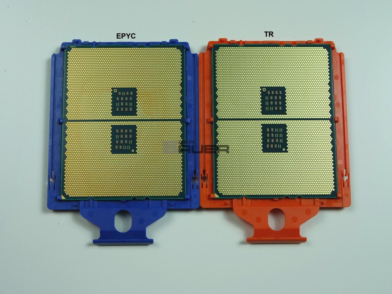 [23/01/2018] Links ein Epyc-Prozessor, rechts ein Threadripper.
