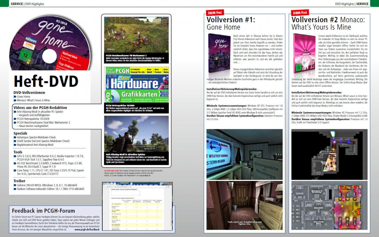 [29/01/2018] Inhalt DVD (PC Games Hardware #209 03/2018)