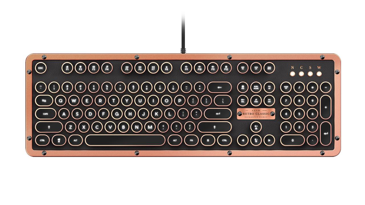 [02/02/2018] Azio Retro Classic: Mechanische Tastatur im Schreibmaschinenstil mit Leder oder Holz (4)