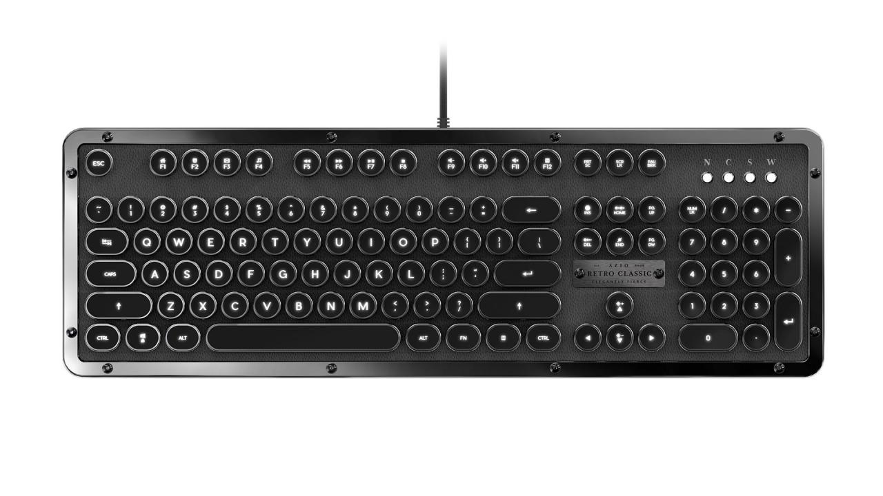 [02/02/2018] Azio Retro Classic: Mechanische Tastatur im Schreibmaschinenstil mit Leder oder Holz (1)