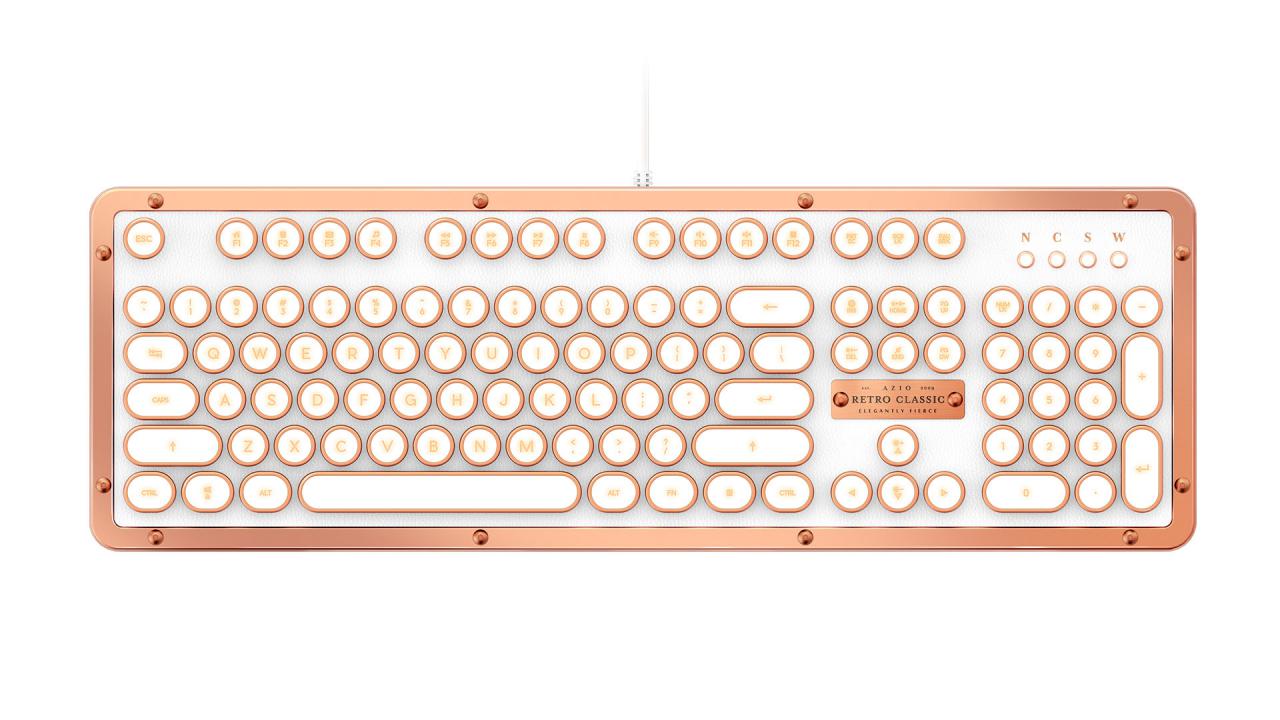 [02/02/2018] Azio Retro Classic: Mechanische Tastatur im Schreibmaschinenstil mit Leder oder Holz (2)