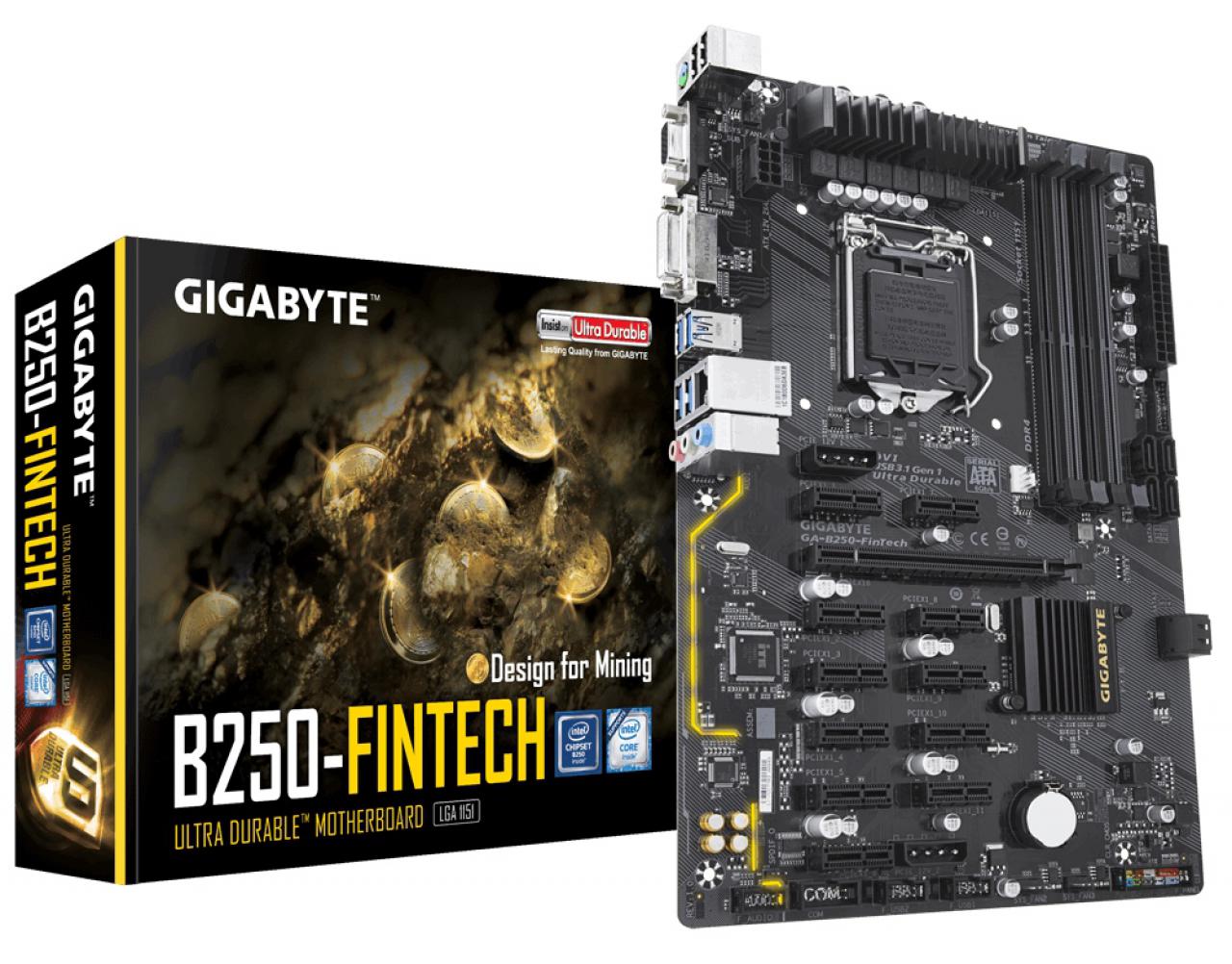 [09/02/2018] Gigabyte hat das B250-FinTech vorgestellt, das für Mining gedacht ist.