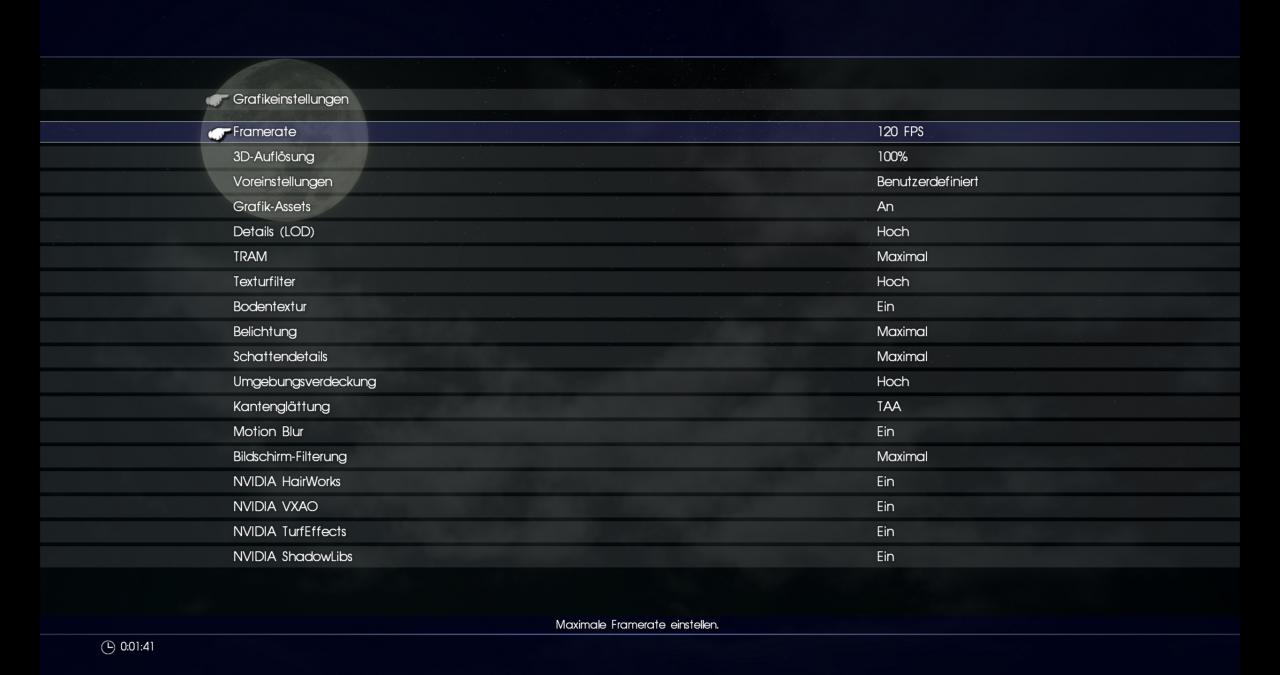 [07/03/2018] Final Fantasy XV (FF15): Grafikmenü