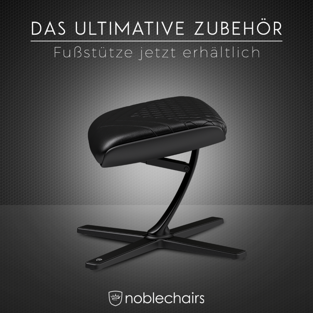 [23/03/2018] Noblechairs: Caseking mit neuer Fußstützte für Gaming-Sessel