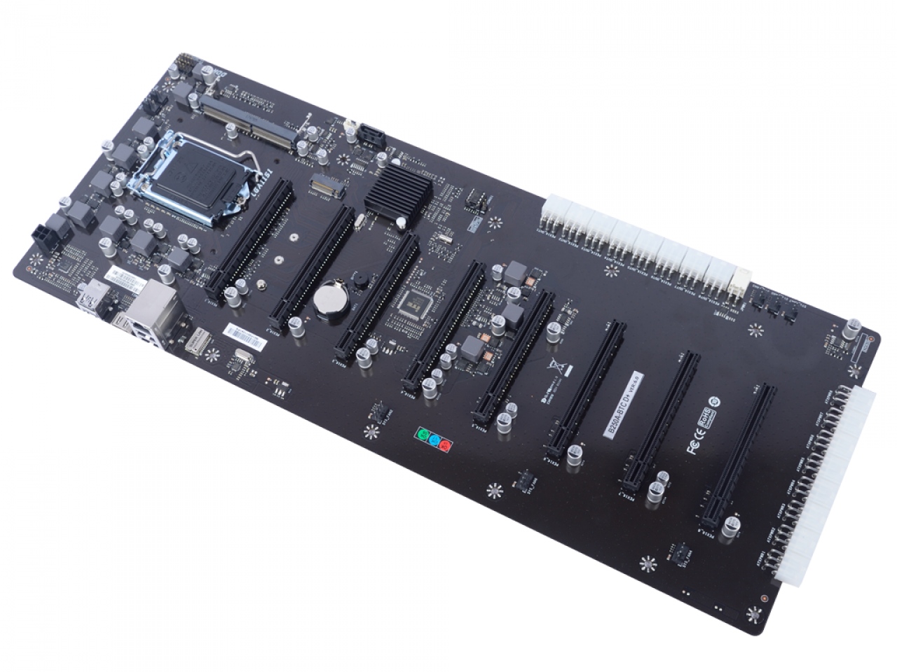 [07/03/2018] Supox B250A-BTC D+: Biostar zeigt ebenfalls 485 mm langes Mining-Mainboard (1)