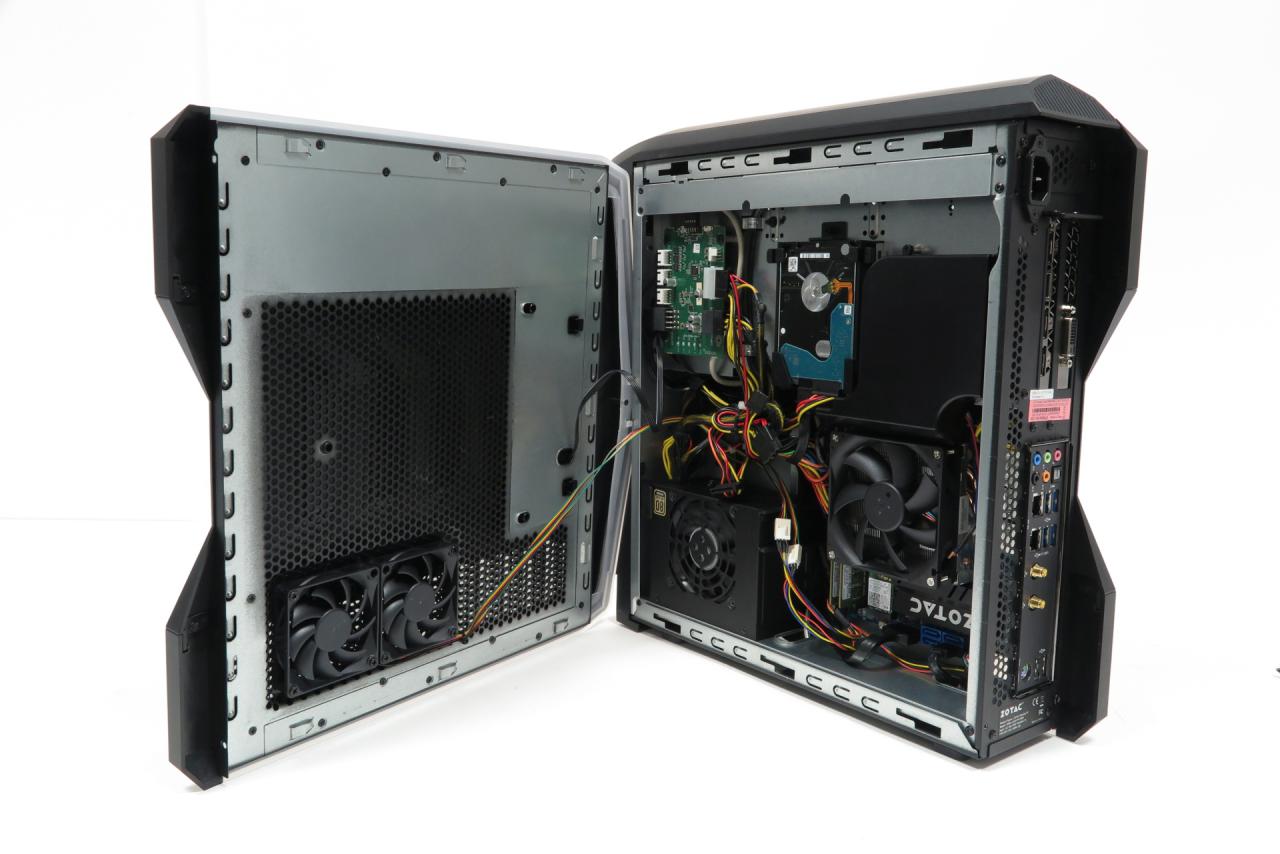 [27/03/2018] Zotac MEK1 im Test: Vier Lüfter sind insgesamt für die CPU-Kühlung verantwortlich.
