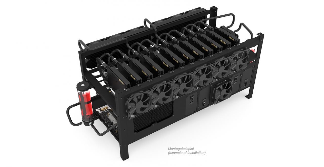 [06/04/2018] Alphacool Mining Rig 12: Offenes Gehäuse für zwei Mining-Systeme mit 12 GPUs (8)
