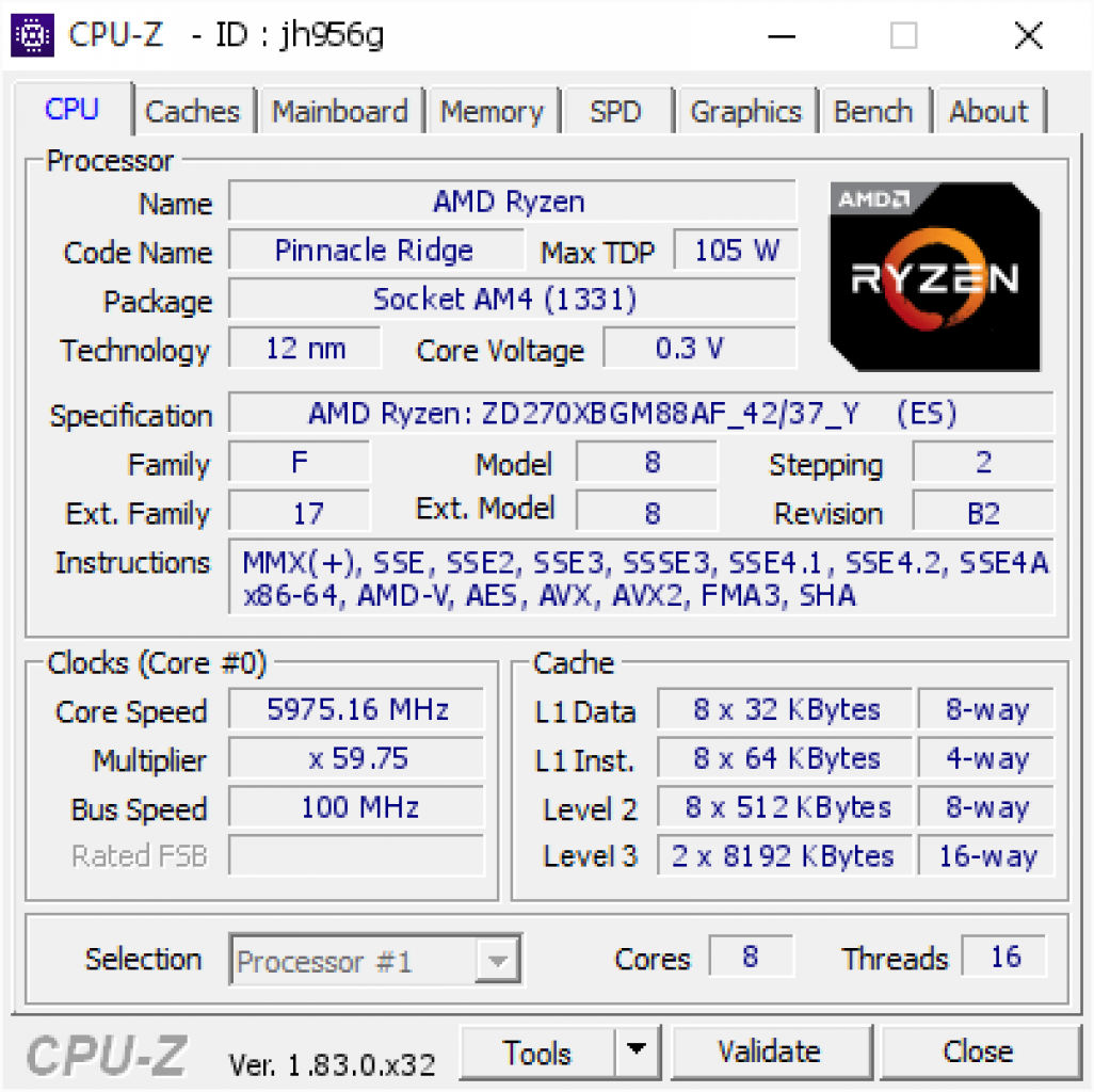 [20/04/2018] Der maximal erreichte All-Kern-Takt eines Ryzen 7 2700X liegt bei 5,975 GHz.