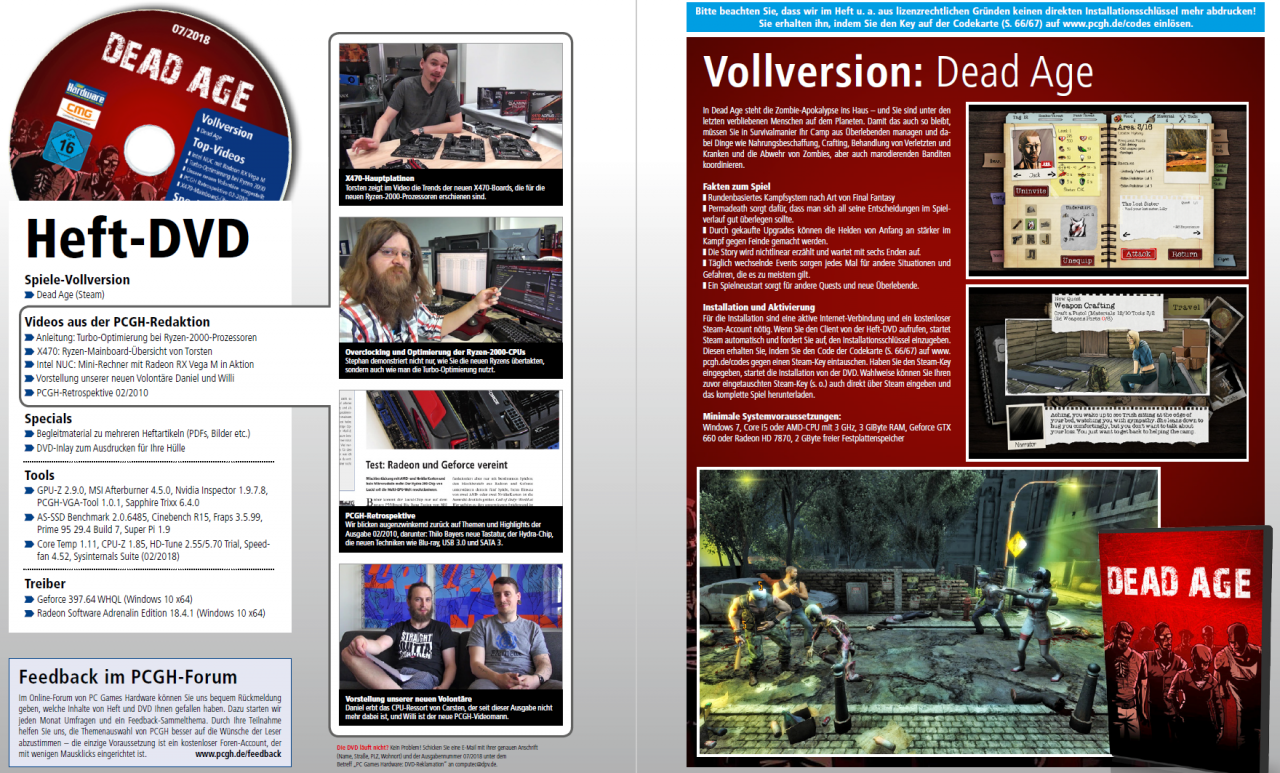 [29/05/2018] PCGH 07/2018: Inhalt der DVD