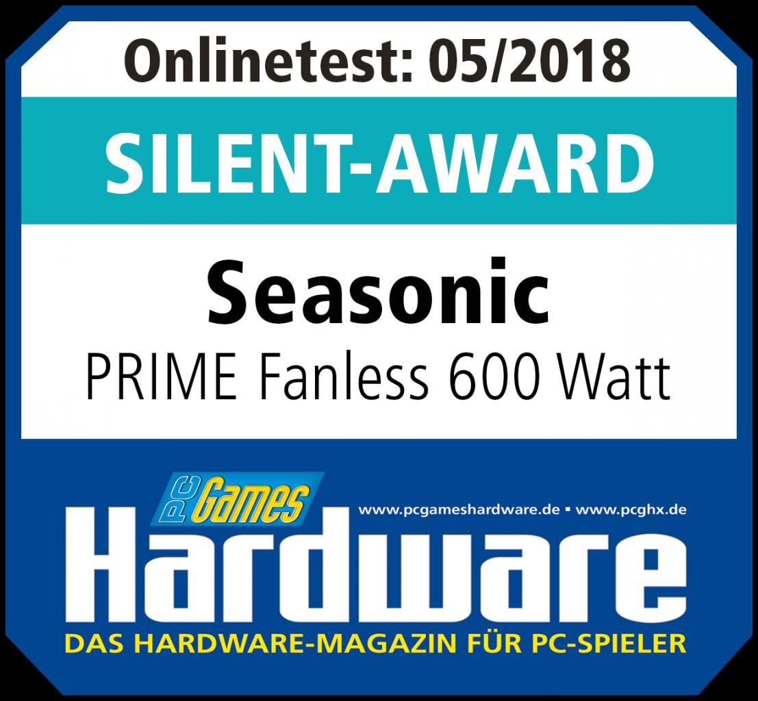 [17/05/2018] Seasonic Prime Fanless 600 Watt