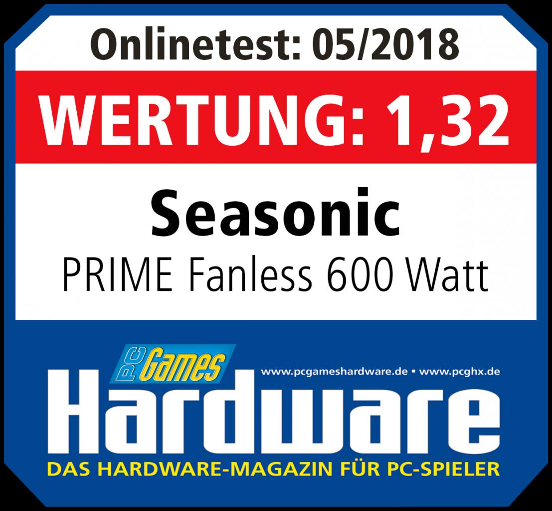 [17/05/2018] Seasonic Prime Fanless 600 Watt