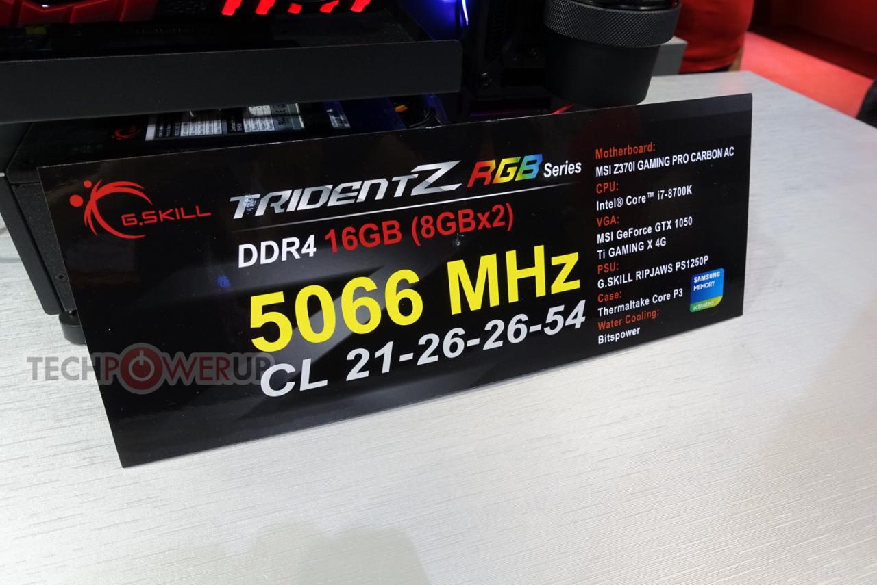 [07/06/2018] G.Skill führt DDR4-5066 auf der Computex vor.