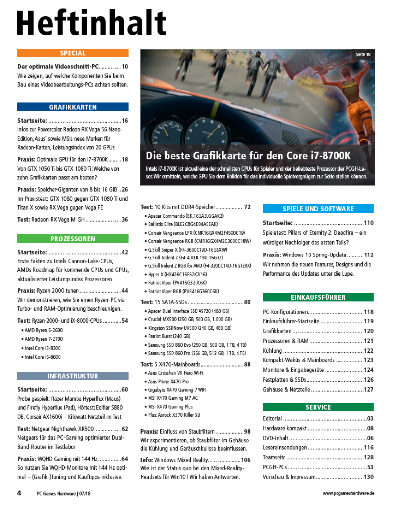 [04/06/2018] PCGH 07/2018: Heft-Inhalt