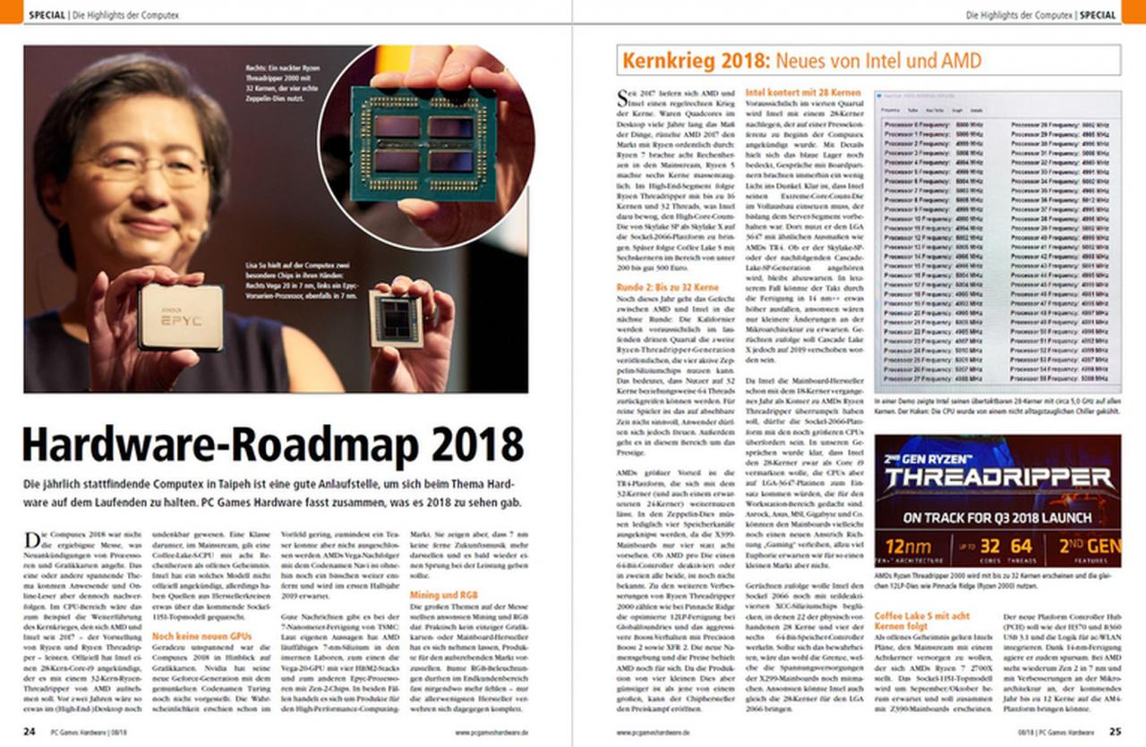 [28/06/2018] PCGH 08/2018 (#214): Special Hardware-Roadmap 2018