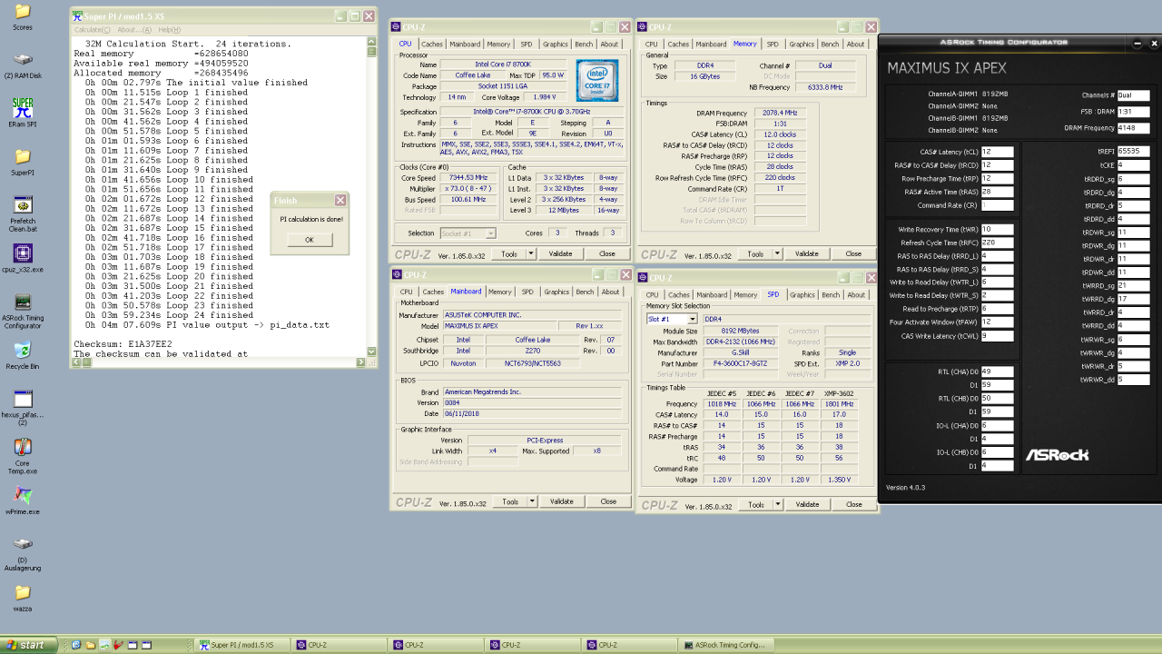 [03/07/2018] Intel Coffee Lake-S: i7-8700-Weltrekord mit Z270 in Super Pi 32M (1)