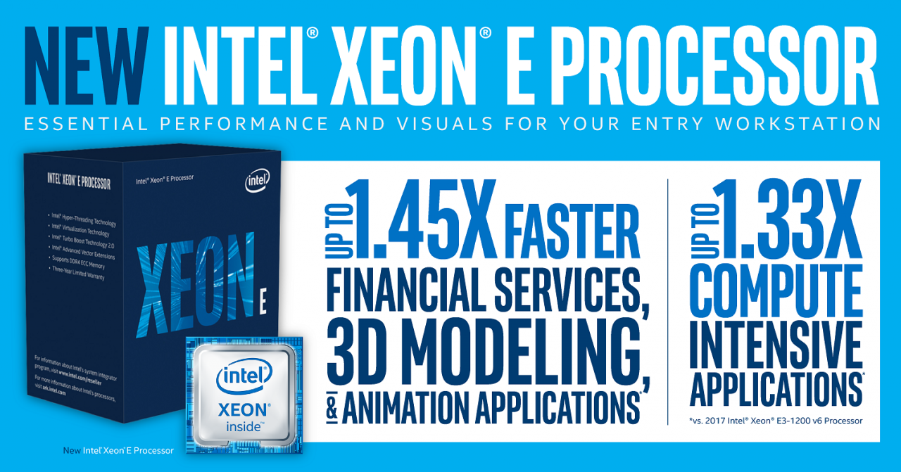 [12/07/2018] Intel Xeon-E: Workstation-CPUs mit sechs Kernen