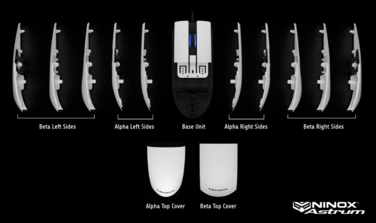 [02/07/2018] Ninox Astrum: Modulare Maus mit PMW3360 und optischen Schaltern auf Indiegogo (1)