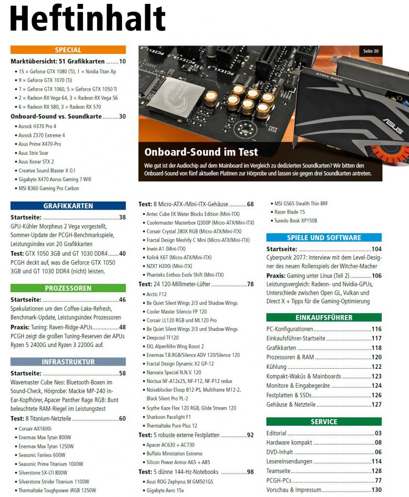 [26/07/2018] PCGH 09/2018 (#215): Kompletter Inhalt