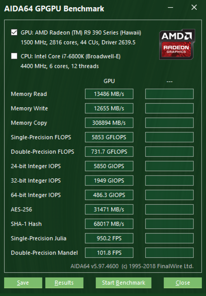 AIDA64 GPGPU Radeon R9390X