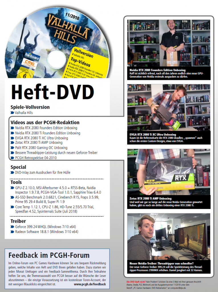 [28/09/2018] PCGH 11/2018 (#217): DVD-Inhalt