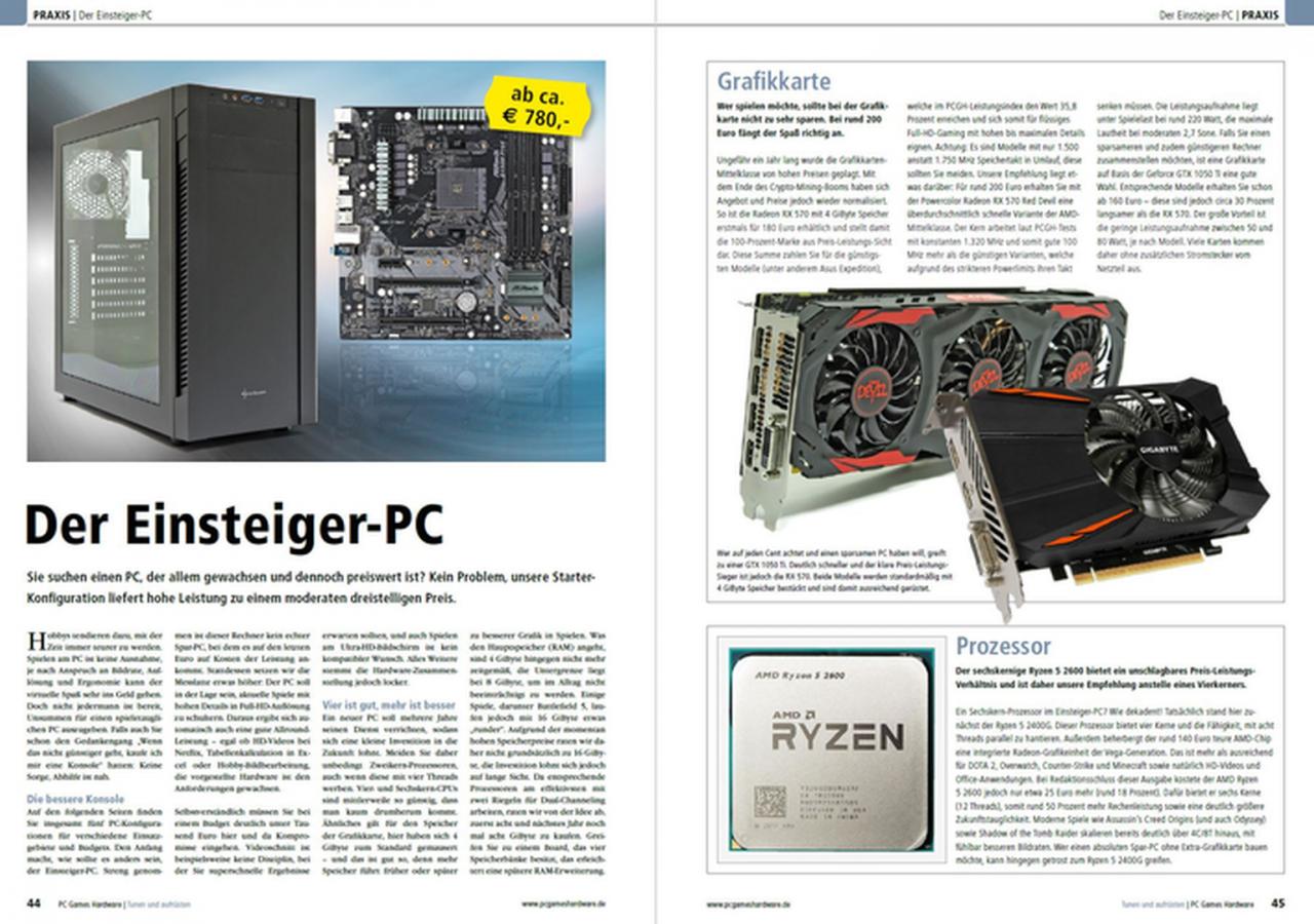[25/09/2018] PCGH-Sonderheft 03/2018: Bauvorschlag Einsteiger-PC