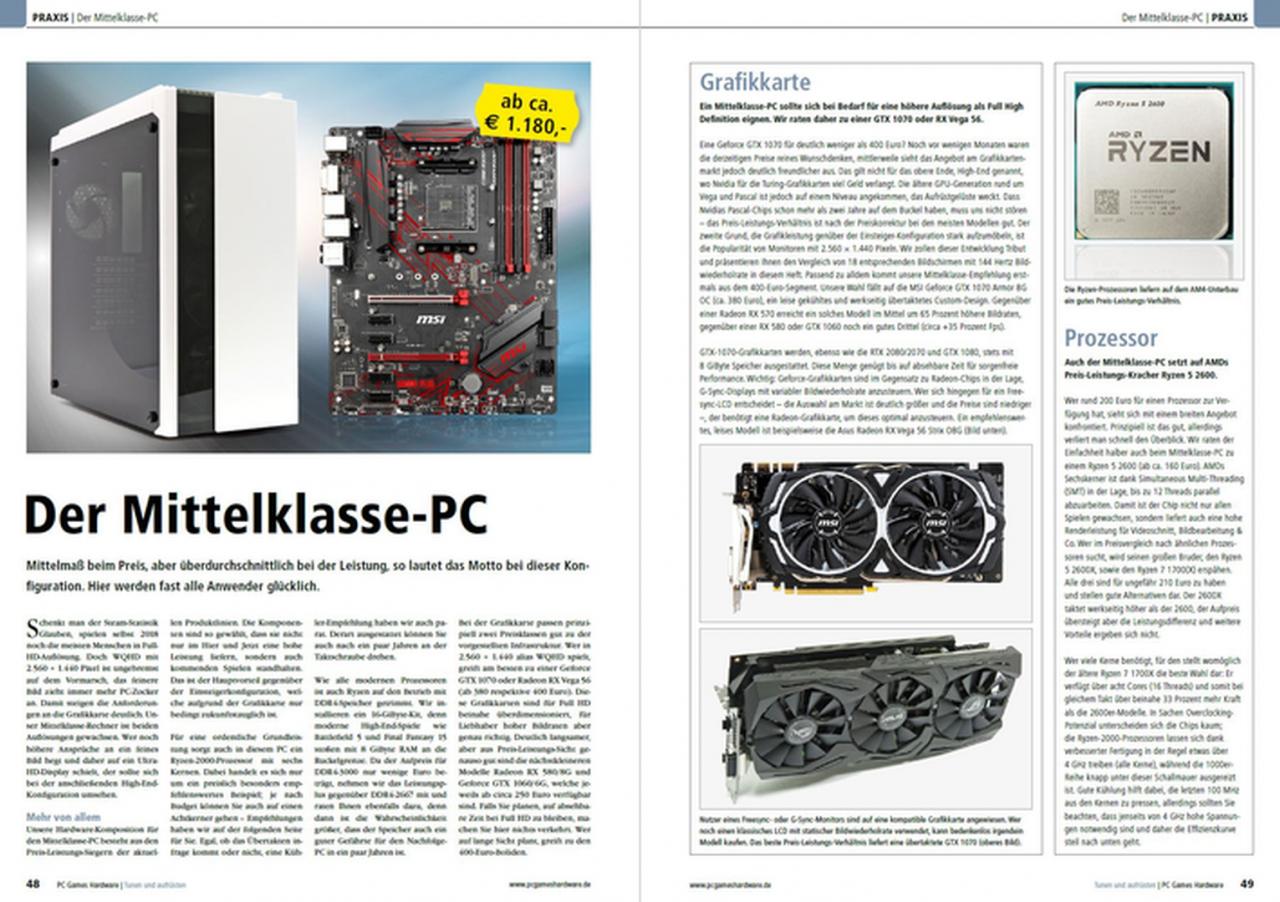 [25/09/2018] PCGH-Sonderheft 03/2018: Bauvorschlag Mittelklasse-PC