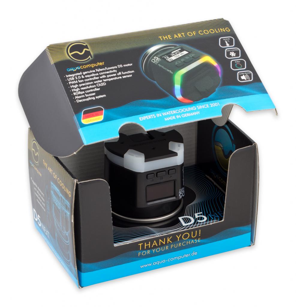 [08/10/2018] Aqua Computer D5 Next: Wakü-Pumpe mit intelligenter Elektronik, RGB-LEDs und OLED-Display (8)
