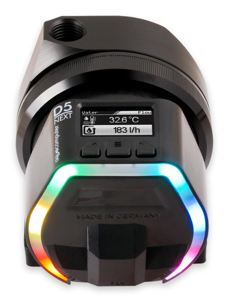 [08/10/2018] Aqua Computer D5 Next: Wakü-Pumpe mit intelligenter Elektronik, RGB-LEDs und OLED-Display (2)