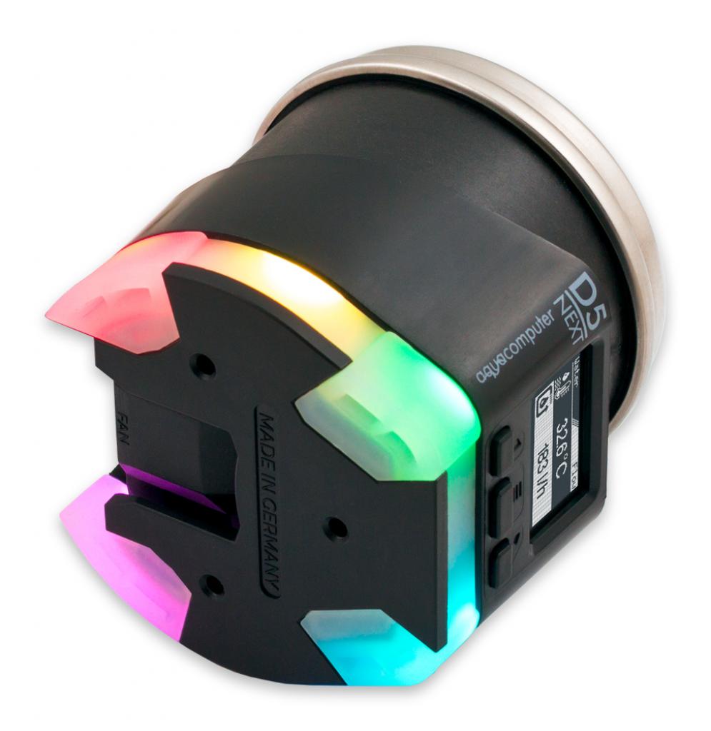 [08/10/2018] Aqua Computer D5 Next: Wakü-Pumpe mit intelligenter Elektronik, RGB-LEDs und OLED-Display (5)