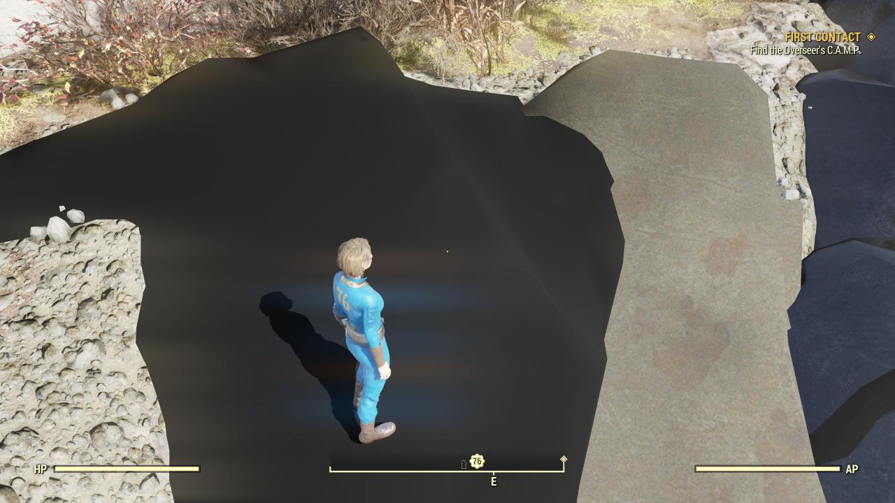 [31/10/2018] Fallout 76 PC-Beta (9) - Beim ersten Verlassen des Start-Bunkers stießen wir auf diverse Grafikfehler. Das fehlerhafte Laden von Assets ließ sich mit einem Neustart des Spiels beheben und trat während des kurzen Beta-Tests kein zweites Mal auf.